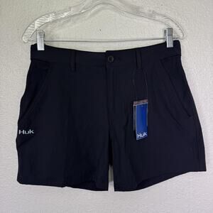 Huk Next Level Shorts Womens Medium Fishing Outdoor Hiking Comfort Black NEW